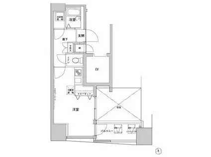 VIDA文京本郷(ワンルーム/14階)の間取り写真
