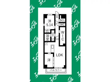 アーチレジデンス川名駅前(2LDK/7階)の間取り写真