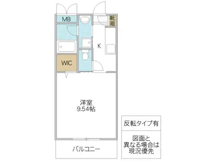 LA VISTA(1K/2階)の間取り写真