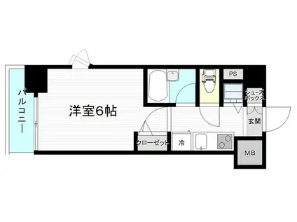 メナージュ・クレール(1K/8階)の間取り写真