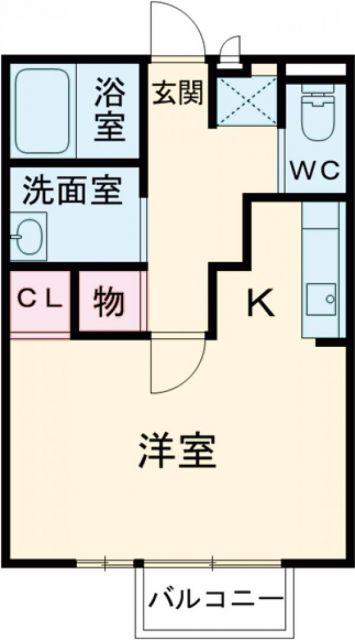 コーポカメリア(ワンルーム/1階)の間取り写真