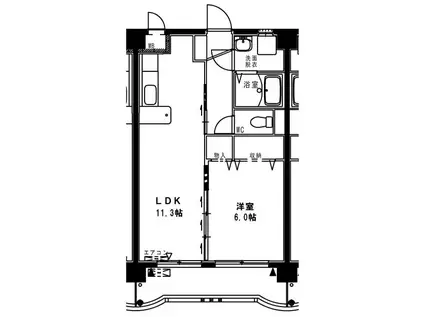 コンフォール大橋(1LDK/3階)の間取り写真