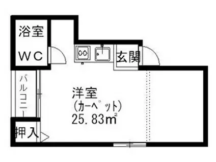 アクアマリン(ワンルーム/2階)の間取り写真