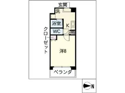 ガーデンハイツマルタカⅡ(1K/2階)の間取り写真