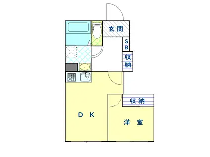 スプリームYII(1DK/1階)の間取り写真