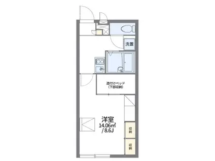 ZAMA(1K/2階)の間取り写真