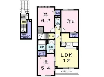 スカイピアみどり台G(3LDK/2階)の間取り写真