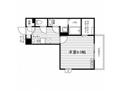 NK HILLS 2 A棟(1K/2階)の間取り写真