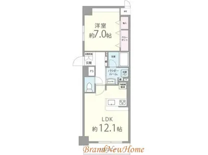 ディアコート新発田(1LDK/4階)の間取り写真