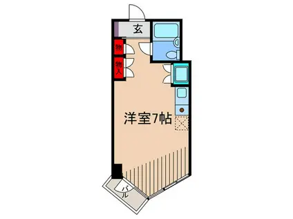 三越東中野マンション(ワンルーム/3階)の間取り写真
