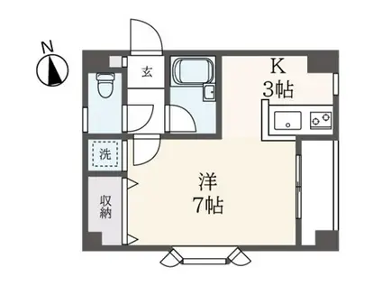 ベルグレース(1K/3階)の間取り写真