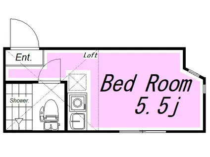 ヴィスタリヴァー鴨居(ワンルーム/1階)の間取り写真