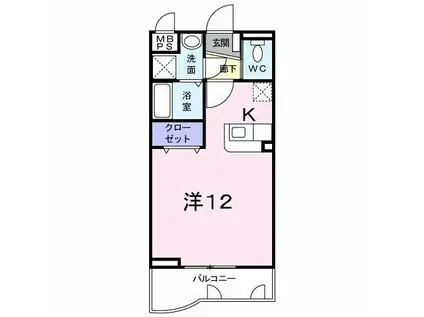 はなみずきM(1K/1階)の間取り写真