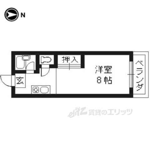 サンパレス山崎(1K/4階)の間取り写真