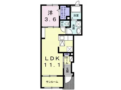 リンデン タカキ(1LDK/1階)の間取り写真