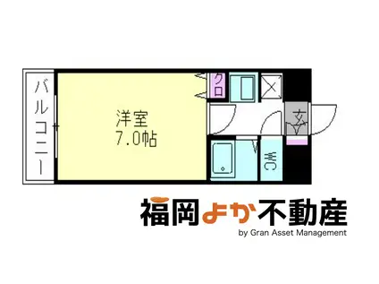 サンコーポ別府(1K/10階)の間取り写真