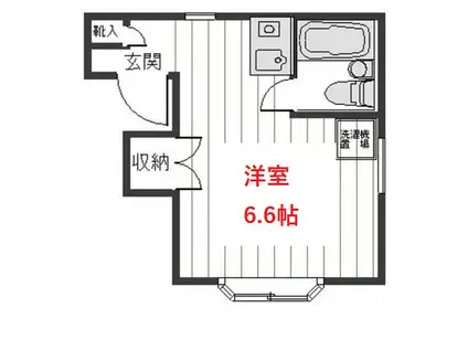 プチコートM(ワンルーム/1階)の間取り写真