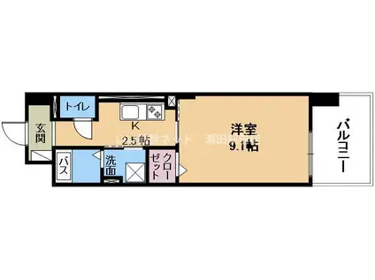 メゾン・ド・メルシー(ワンルーム/2階)の間取り写真