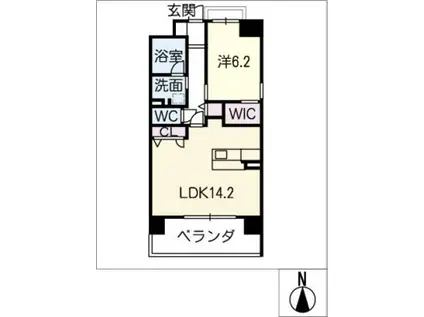 グランヴェルデ高岳(1LDK/4階)の間取り写真