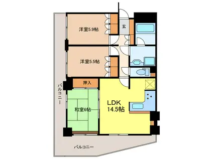 サーパス住吉(3LDK/5階)の外観写真