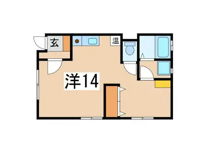 リュクス(ワンルーム/1階)の間取り写真