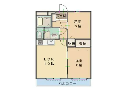 アネシス2(2LDK/2階)の間取り写真