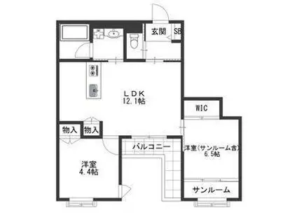 トヴォクレハ(2LDK/3階)の間取り写真