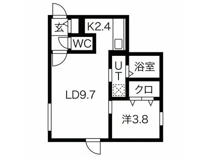 コルザシロイシ(1LDK/2階)の間取り写真