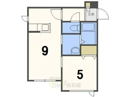 ラージヒル菊水(1LDK/1階)の間取り写真