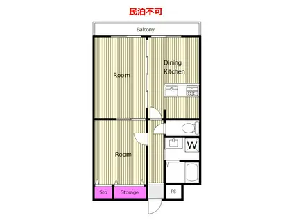 礼敷ゼロゼロ リノベ・ファミリー向け物件スプリングブリーズ VIL(2DK/1階)の間取り写真