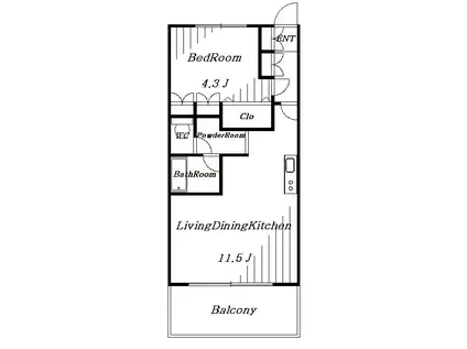 グランパティオス公園西の街(1LDK/7階)の間取り写真
