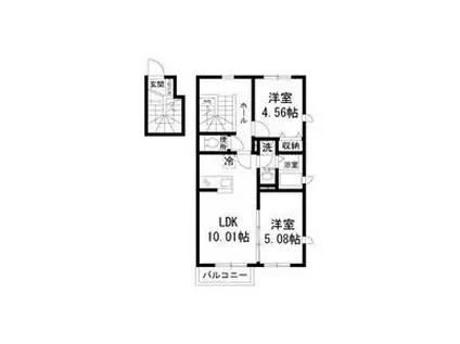 ベルセゾン(2LDK/2階)の間取り写真