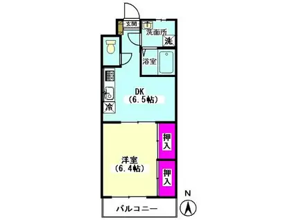 ルミエール・T(1DK/2階)の間取り写真