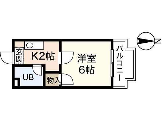 ホワイトパレス長束(1K/3階)の間取り写真