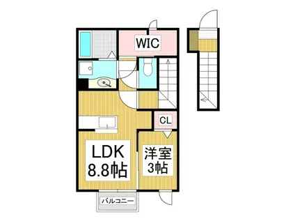 ARGENTO(1LDK/2階)の間取り写真