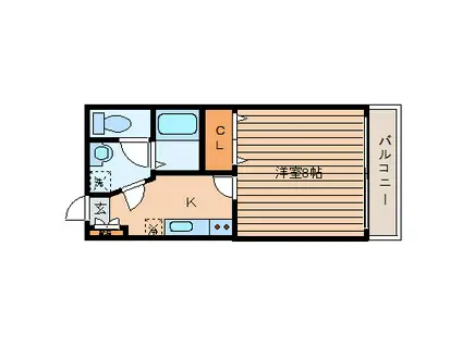 スターライト子平町(1K/1階)の間取り写真