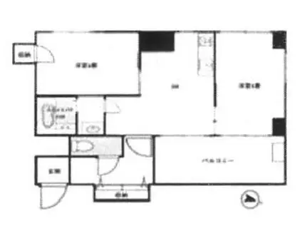 レジェンド大山(2DK/4階)の間取り写真