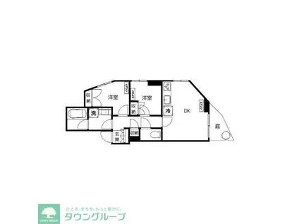 アトリウム291(2DK/1階)の間取り写真