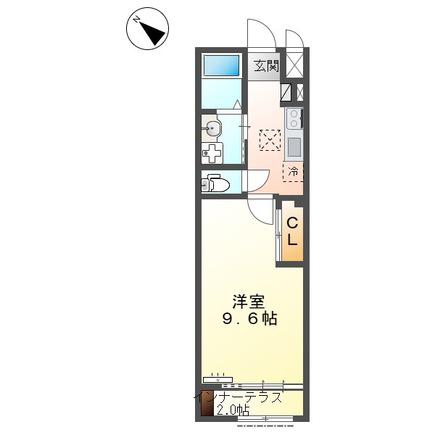 阿見町岡崎アパート(1K/1階)の間取り写真