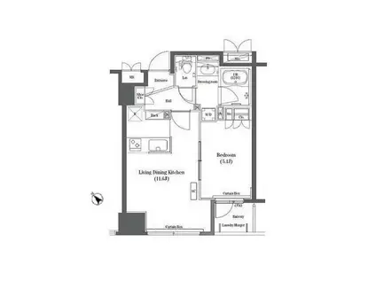 コンフォリア日本橋(1LDK/9階)の間取り写真