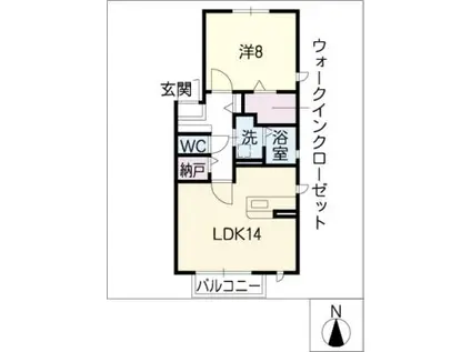 メルベーユ(1LDK/2階)の間取り写真