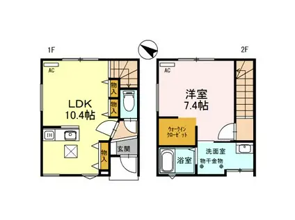 VOIE LACTEE上小泉(1LDK/1階)の間取り写真