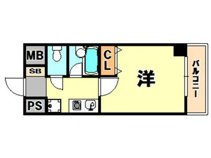 ブルーム神戸三宮(1K/3階)の間取り写真