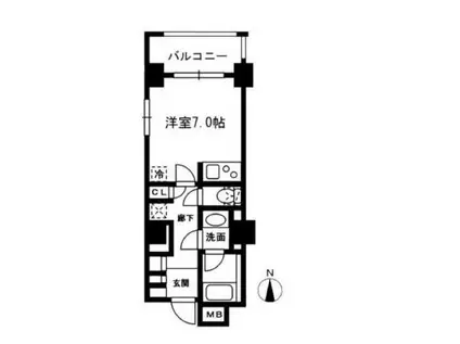 レジディア中落合B棟(ワンルーム/3階)の間取り写真