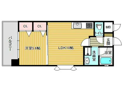 コンフォート鶴見(1LDK/4階)の間取り写真