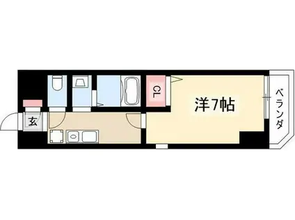 グランディア那古野(1K/4階)の間取り写真