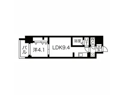 ファステート難波デラックス(1LDK/10階)の間取り写真