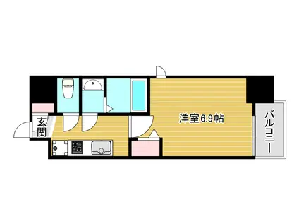 フォーリアライズ難波南レーヴ(1K/10階)の間取り写真