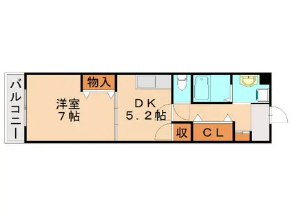 セレノ21(1DK/4階)の間取り写真