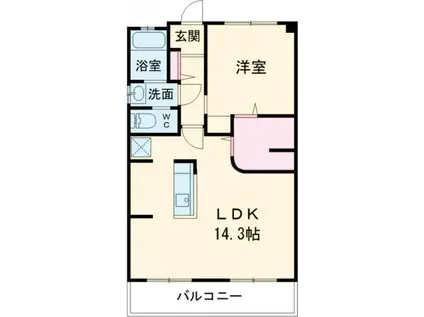 小林ビル(1LDK/4階)の間取り写真